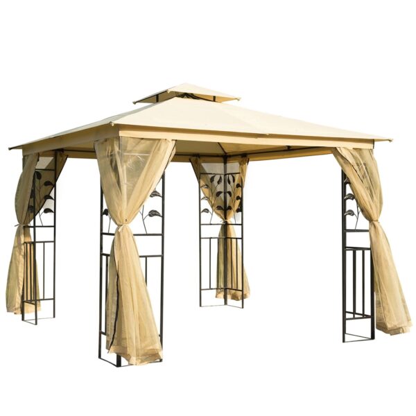 outsunny-beige-metal-patio-gazebo-isolated