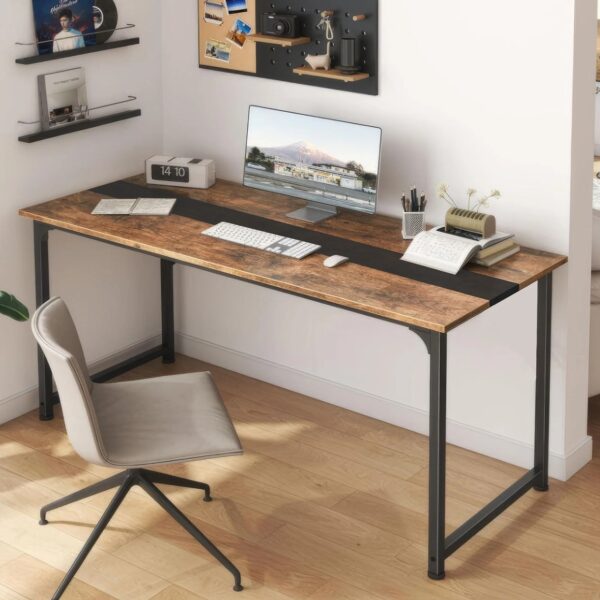 rustic-brown-large-computer-desk-office-setup