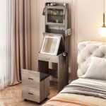 small-gray-vanity-desk-flip-top-led-mirror-in-room