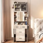 small-gray-vanity-desk-sliding-led-mirror-storage