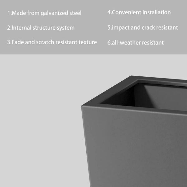 tall-tapered-black-metal-planter-features