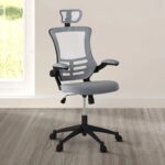 techni-mobili-silver-gray-mesh-high-back-chair-front-view