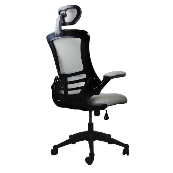 techni-mobili-silver-gray-mesh-high-back-chair-side-view