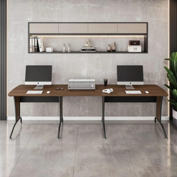 techni-mobili-walnut-l-shaped-desk-team-desk