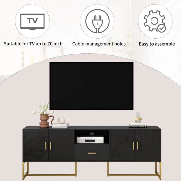 u-can-modern-black-gold-tv-stand-features