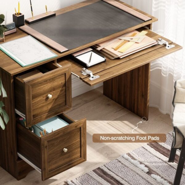 vintage-wooden-computer-desk-3-drawers-decor-office