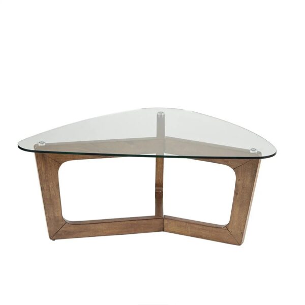 walker-triangular-glass-pecan-coffee-table-dimensions