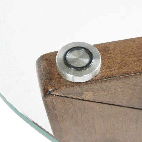 walker-triangular-glass-pecan-coffee-table-glass-wood-detail