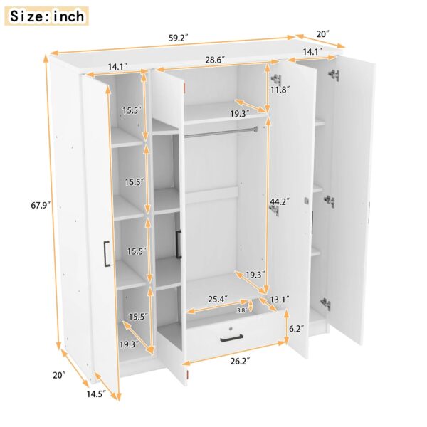 white-4-door-mirror-wardrobe-dimensions