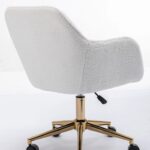 white-teddy-swivel-office-chair-gold-legs-angled-view