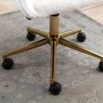 white-teddy-swivel-office-chair-gold-legs-base-detail