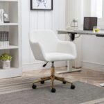white-teddy-swivel-office-chair-gold-legs-decor-office