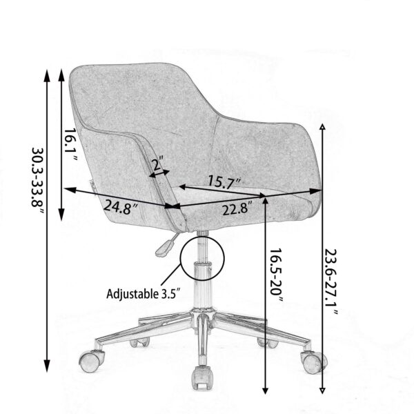 white-teddy-swivel-office-chair-gold-legs-dimensions