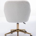 white-teddy-swivel-office-chair-gold-legs-front-view