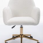 white-teddy-swivel-office-chair-gold-legs-in-office