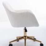 white-teddy-swivel-office-chair-gold-legs-side-view