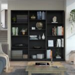york-black-3-piece-bookcase-set-in-living-room