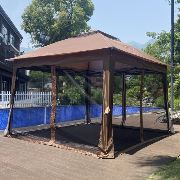 portable-pop-up-gazebo-brown-mesh-sandbags-angled.jpg