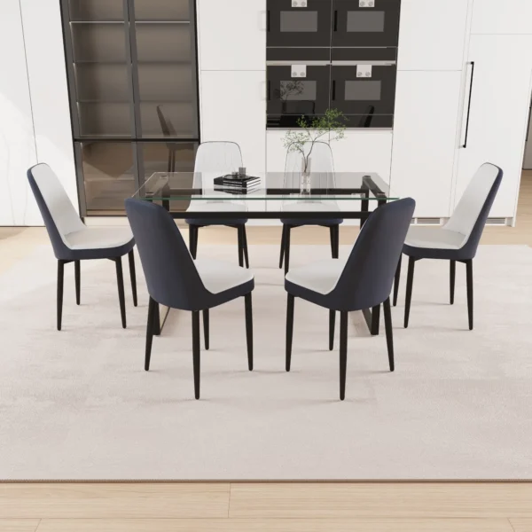 51-6-person-glass-dining-table-set-kitchen-set-with-black-metal-leg-dining-table-and-chairs-modern-rectangular-tempered-glass-tabletop-and-dining-room-thick-cushioned-pu-dining-chair (10)