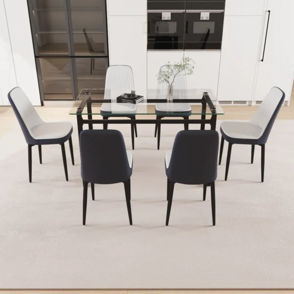 51-6-person-glass-dining-table-set-kitchen-set-with-black-metal-leg-dining-table-and-chairs-modern-rectangular-tempered-glass-tabletop-and-dining-room-thick-cushioned-pu-dining-chair (12)