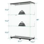 glass-display-cabinet-with-3-shelf-double-doors-and-lock-curio-cabinet-5mm-tempered-glass-floor-standing-bookshelf-for-living-room-bedroom-office-49-x-3177-x-1437-in-black