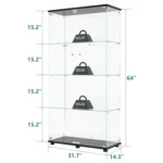 glass-display-cabinet-with-4-shelf-double-doors-and-lock-curio-cabinet-5mm-tempered-glass-floor-standing-bookshelf-for-living-room-bedroom-office-64-x-317-x-143-in-black (4)