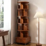 rotating-bookshelf-360-display-corner-bookshelf-for-small-space-6-tier-bookcase-storage-rack-with-wheels-wood-narrow-organizer-for-bedroom-living-room-study-room-walnut-brownxmas-christmas-gift
