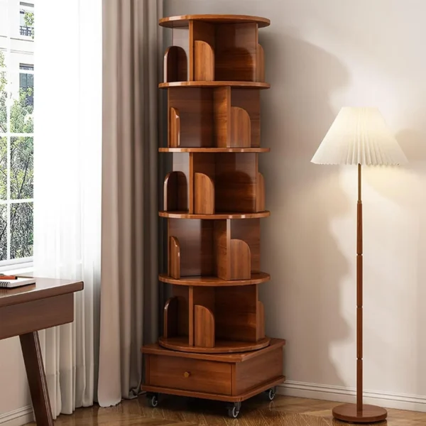 rotating-bookshelf-360-display-corner-bookshelf-for-small-space-6-tier-bookcase-storage-rack-with-wheels-wood-narrow-organizer-for-bedroom-living-room-study-room-walnut-brownxmas-christmas-gift